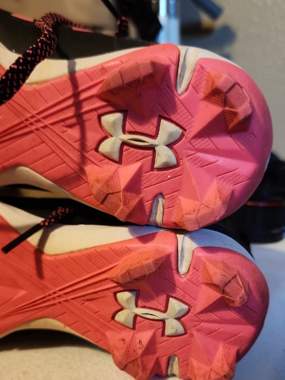 Under Armour Kids Black Sneakers with Pink Accents - Picture 2 of 8